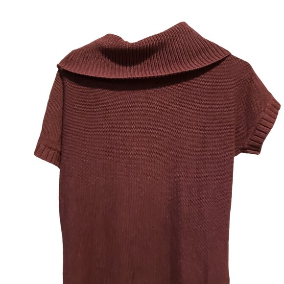 Athleta MEDIUM Knit Sweater Dress Cowel Neck Short Sleeves Cashmere Blend - Picture 7 of 9